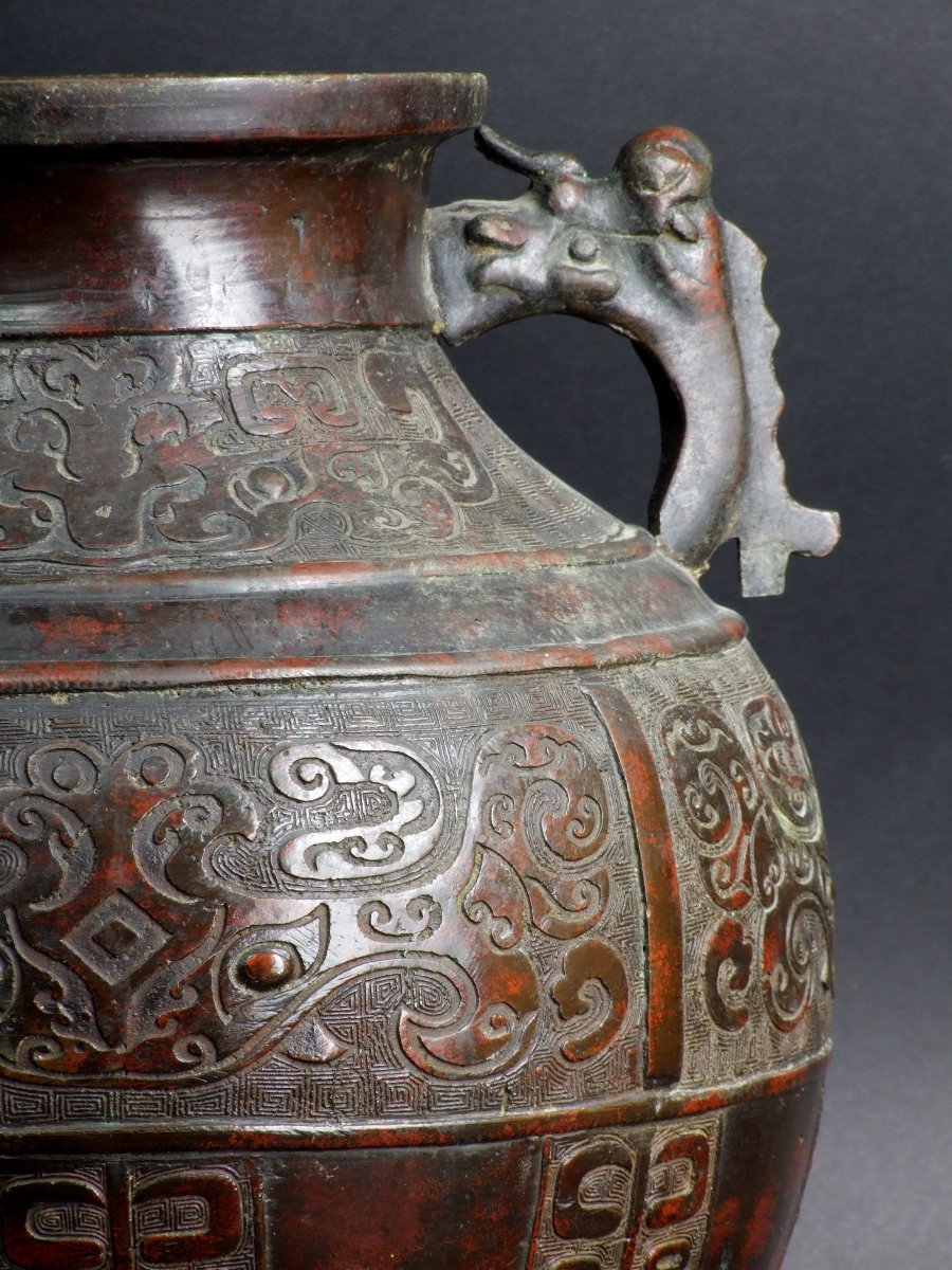 Decorated Vase, Bronze, China, Qing Dynasty, 18th–19th Century.-photo-2
