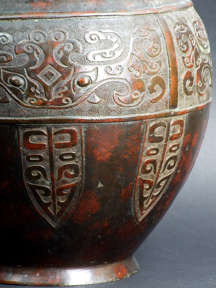 Decorated Vase, Bronze, China, Qing Dynasty, 18th–19th Century.-photo-3