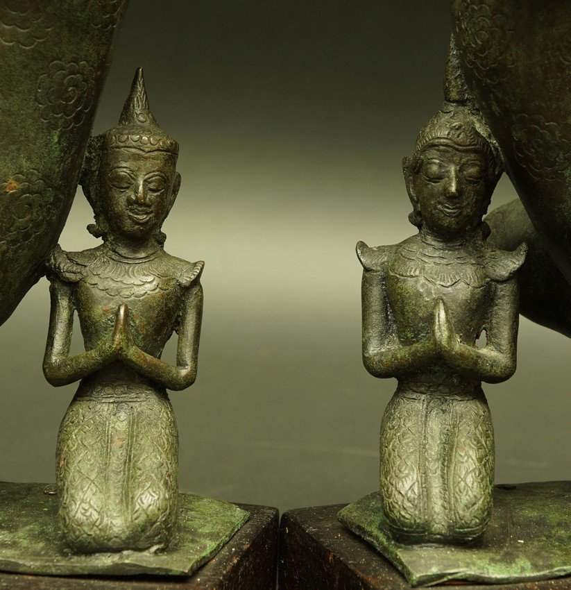 Temple Guardians, Bronze, Thailand (?), 19th Century-photo-5