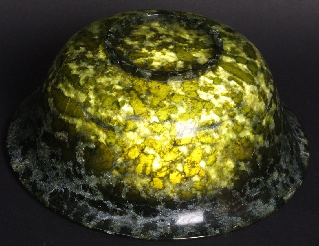 Coupe sur pied, jade (?), bronze, Chine, XIXe siècle.-photo-4