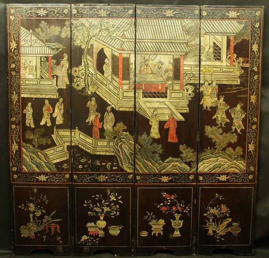 Paravent représentant une scène de genre, Chine, XVIIIe siècle (?)