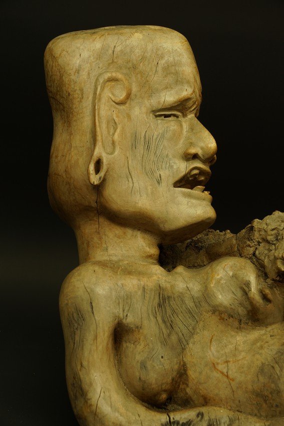 Motherhood, Root Sculpture, Bali, 20th Century.-photo-3