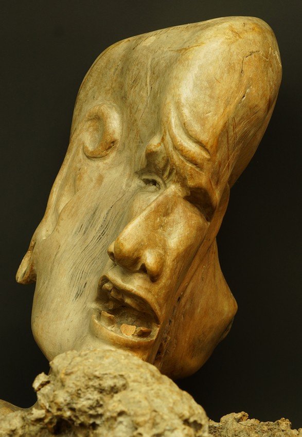 Motherhood, Root Sculpture, Bali, 20th Century.-photo-4