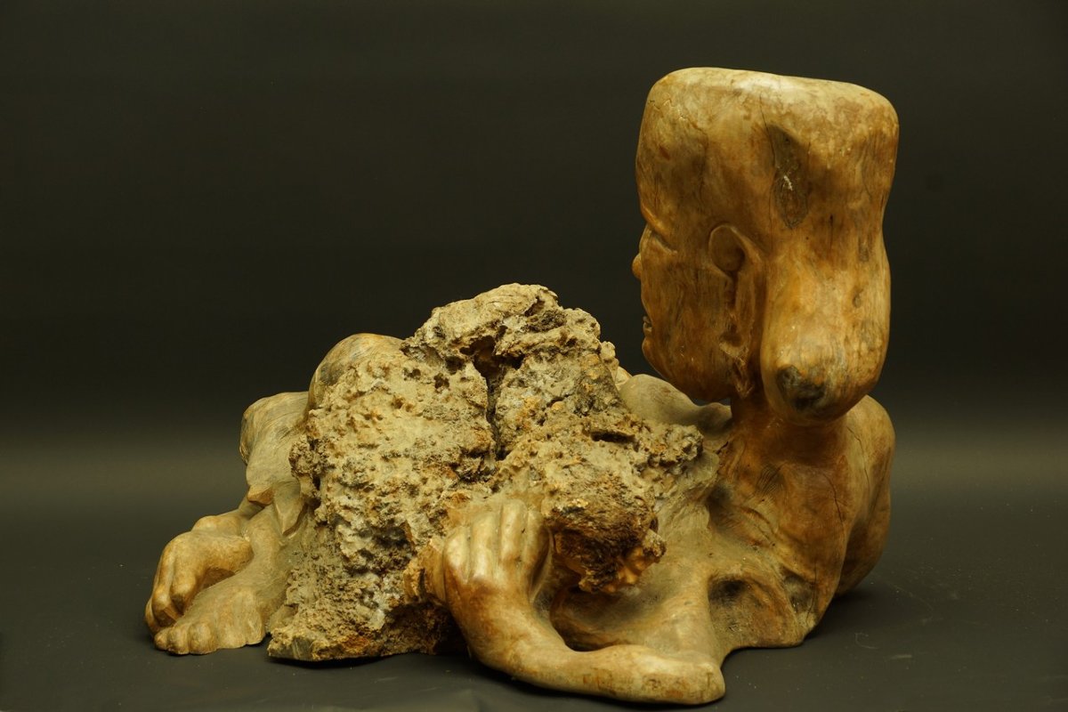 Motherhood, Root Sculpture, Bali, 20th Century.-photo-5