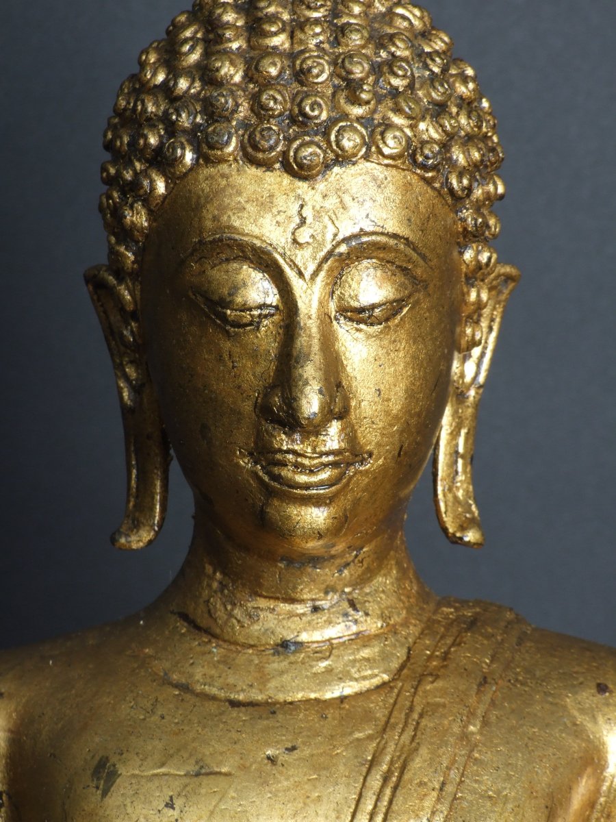 Walking Buddha, Gilded Bronze, Thailand, 17th Century.-photo-6