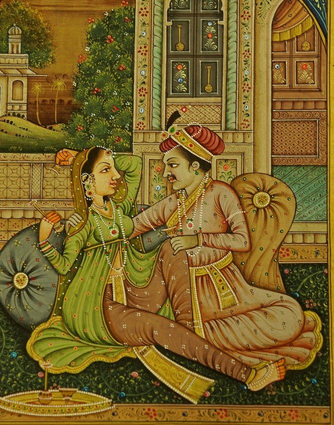 Miniature Depicting A Love Scene, On Paper, India/persia, 18th Century (?) -photo-4