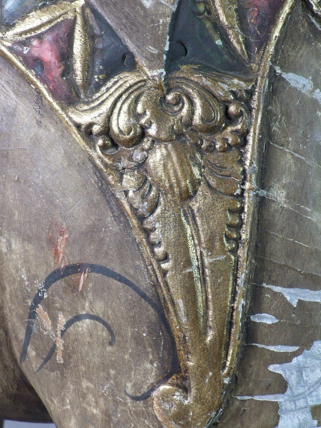 Grand éléphant de cérémonie, bois polychrome, Inde, XIXe/XXe siècle.-photo-6