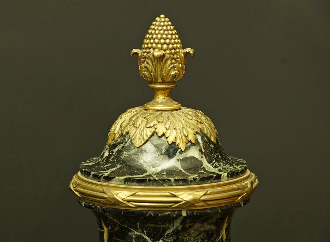 Vase de palais, marbre et bronze doré, F. Barbedienne, deuxième moitié du XIXe siècle.-photo-2