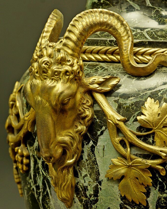 Vase de palais, marbre et bronze doré, F. Barbedienne, deuxième moitié du XIXe siècle.-photo-3