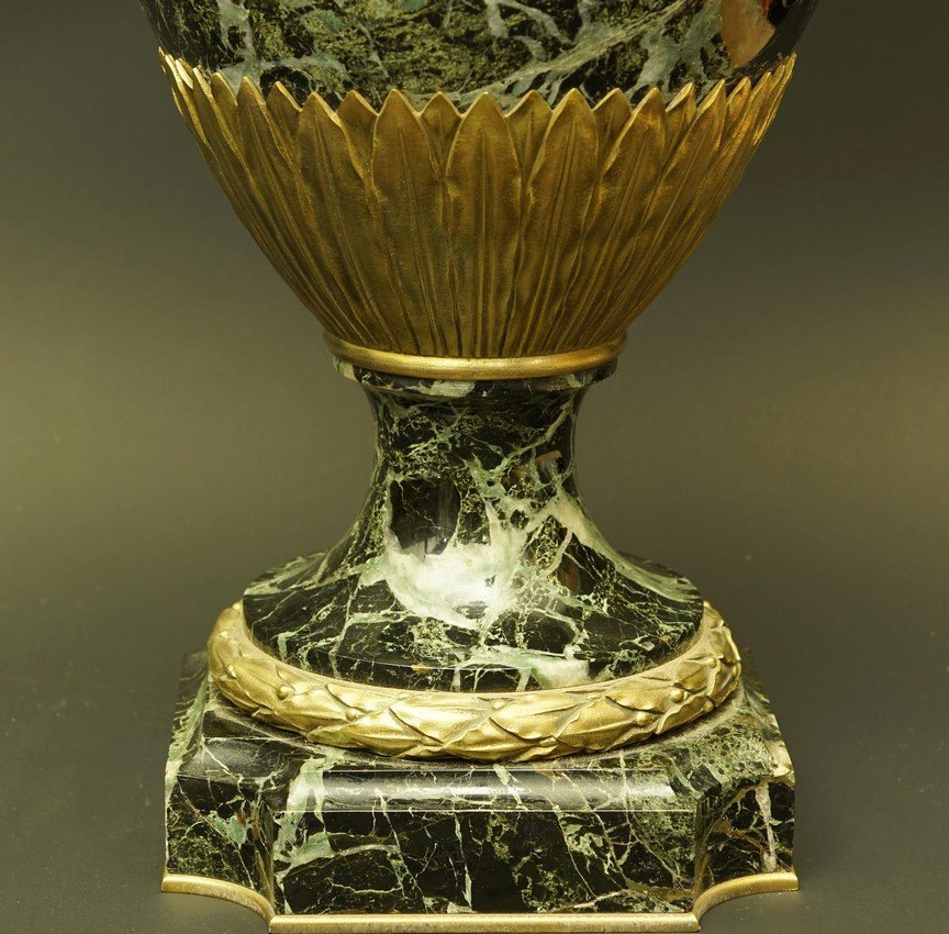 Vase de palais, marbre et bronze doré, F. Barbedienne, deuxième moitié du XIXe siècle.-photo-6
