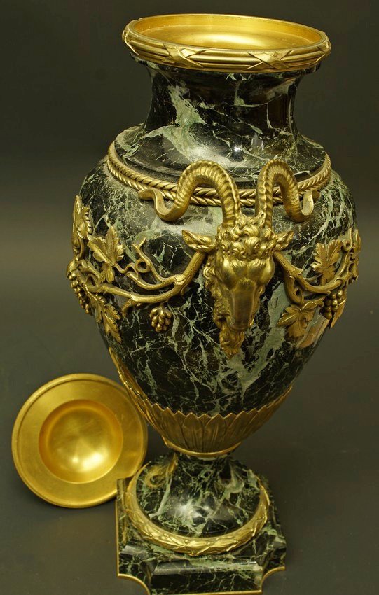 Vase de palais, marbre et bronze doré, F. Barbedienne, deuxième moitié du XIXe siècle.-photo-8