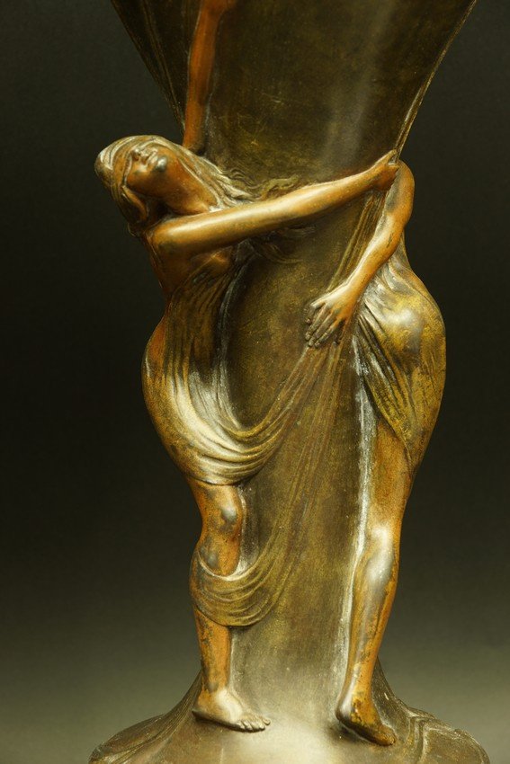 Vases ornés de figures féminines, Charles-Émile Jonchery, France, Art nouveau, vers 1900.-photo-3