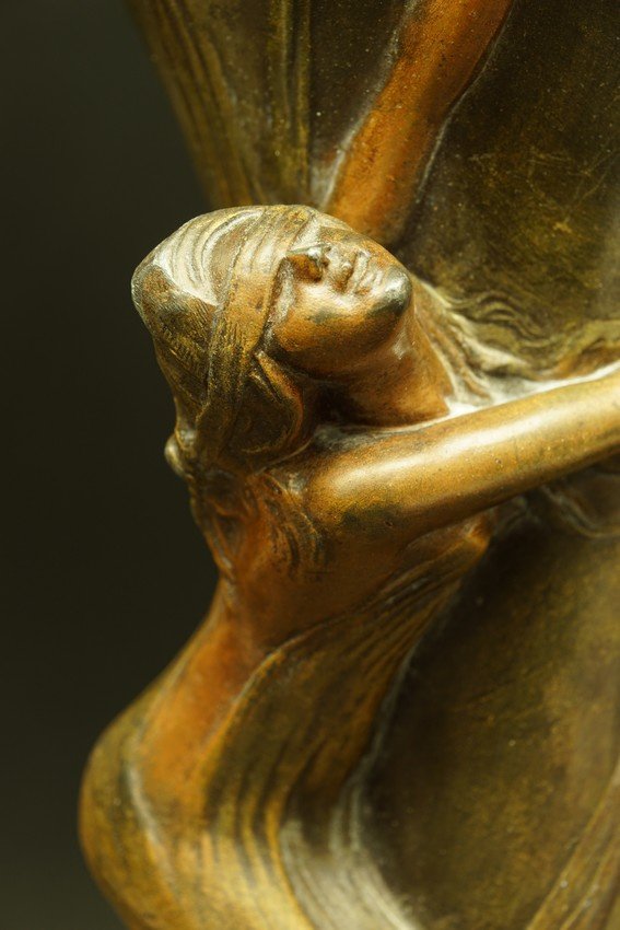 Vases ornés de figures féminines, Charles-Émile Jonchery, France, Art nouveau, vers 1900.-photo-3
