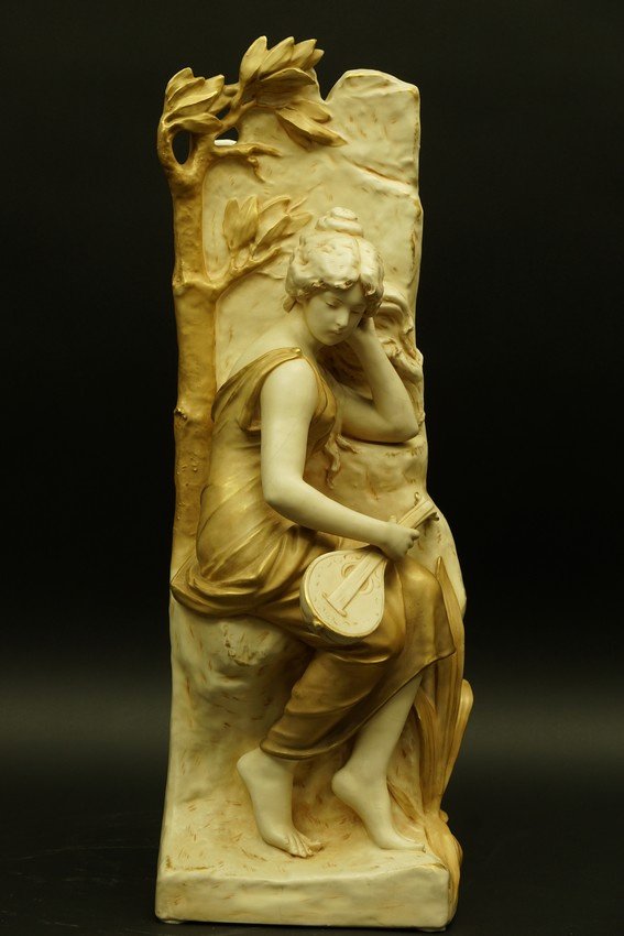 La femme à la luth - vase, Royal Dux Bohemia, Art nouveau, 1900-1910