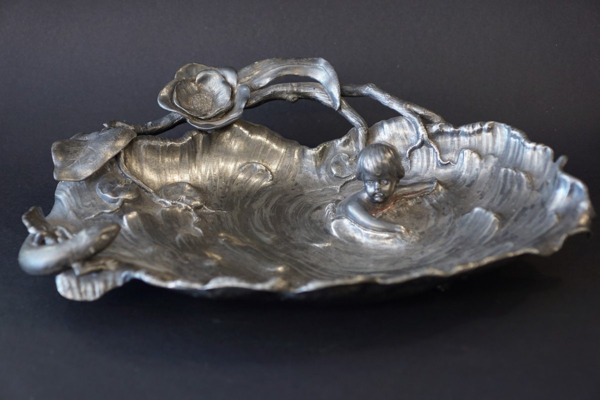 Tray Featuring A Child And A Lizard, Wmf, Germany, Art Nouveau, 19th/20th Centuries.-photo-4