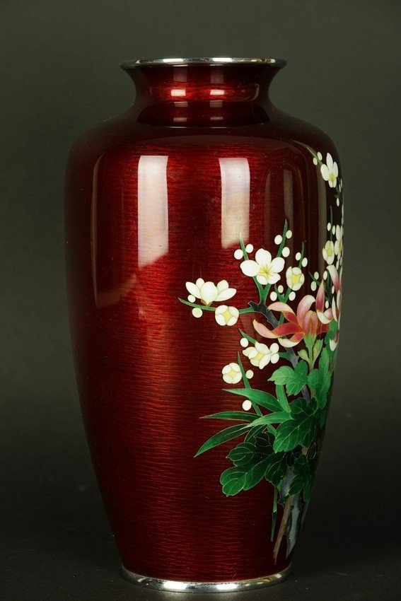Vase à fleurs, cloisonne, Japon, seconde moitié du XXe siècle-photo-2