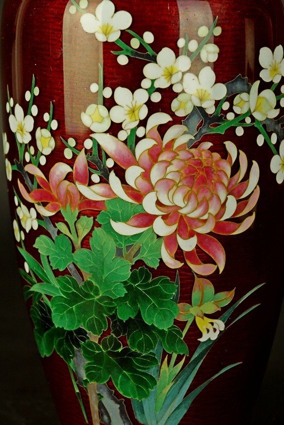 Vase à fleurs, cloisonne, Japon, seconde moitié du XXe siècle-photo-4