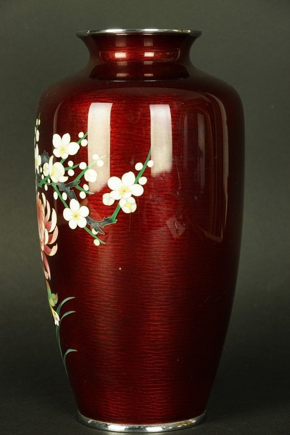 Vase à fleurs, cloisonne, Japon, seconde moitié du XXe siècle-photo-4