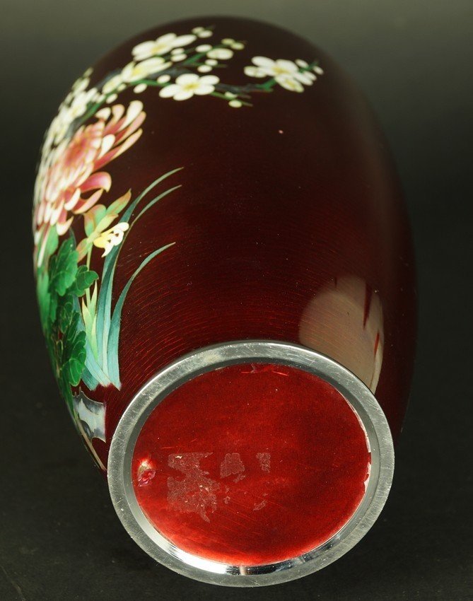 Vase à fleurs, cloisonne, Japon, seconde moitié du XXe siècle-photo-5