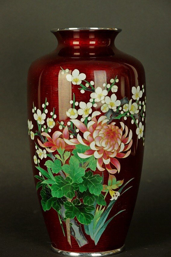 Vase à fleurs, cloisonne, Japon, seconde moitié du XXe siècle