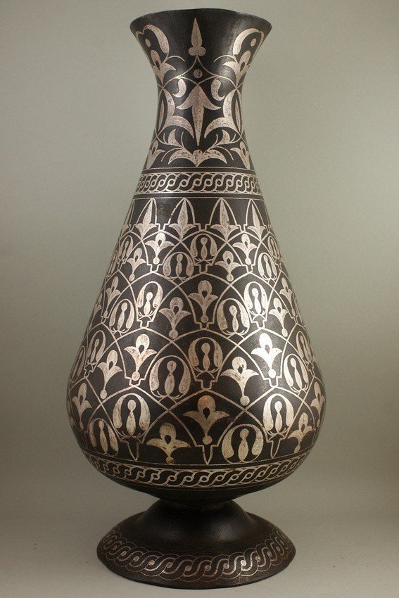 Vase, Moyen-Orient/Maroc, acier, argent, XIXe/XXe siècle.-photo-2