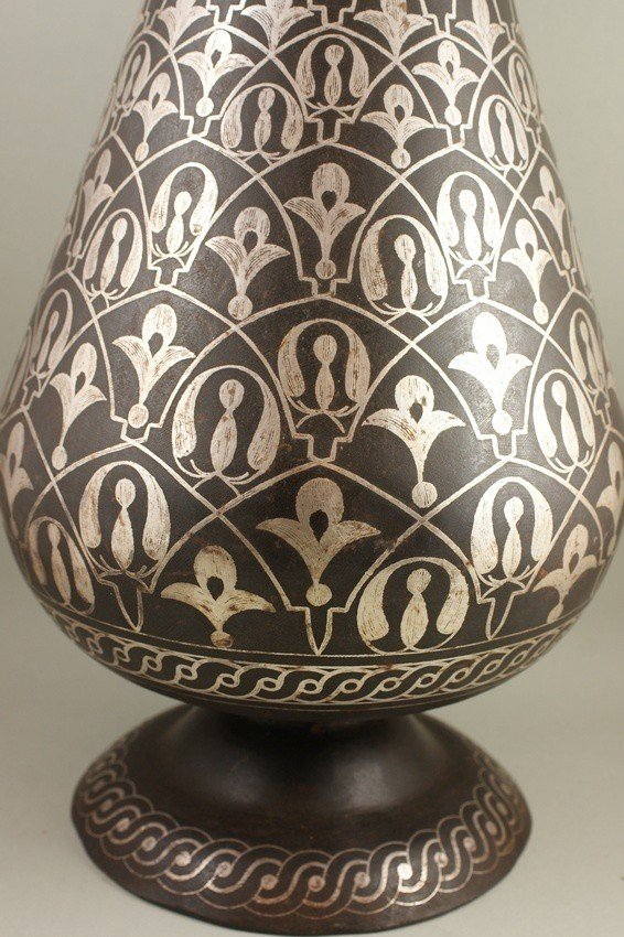 Vase, Moyen-Orient/Maroc, acier, argent, XIXe/XXe siècle.-photo-3