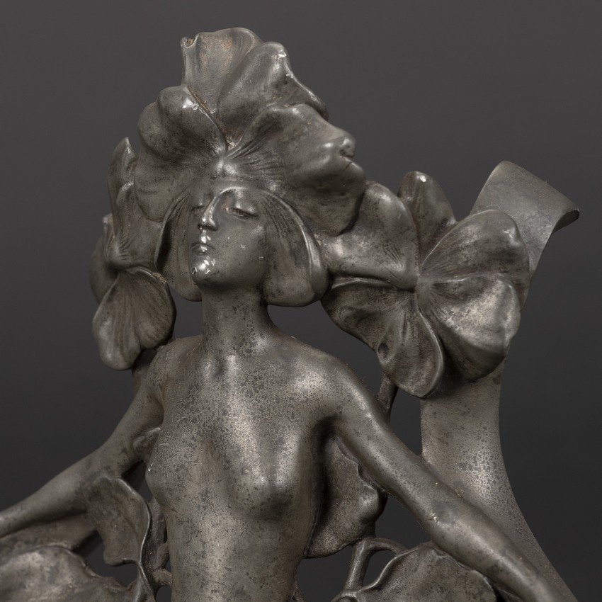 Encrier, Art nouveau, étain, Maurice Maignan (1868-1946), Paris, vers 1900.-photo-5