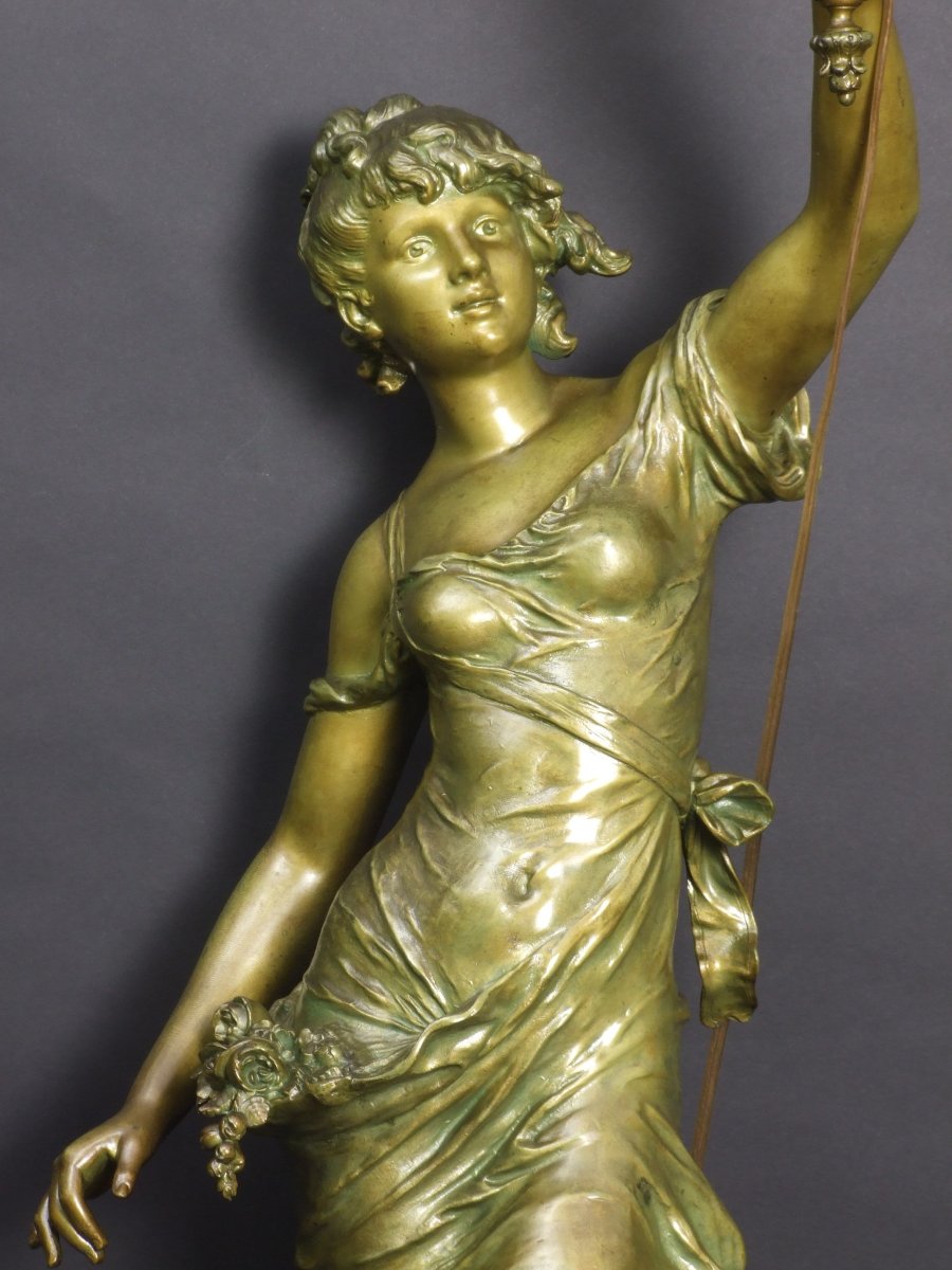 "églantine" Lamp, Auguste Moreau, France, 19th/20th Century.-photo-3