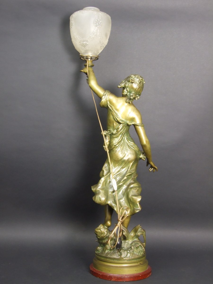 "églantine" Lamp, Auguste Moreau, France, 19th/20th Century.-photo-5