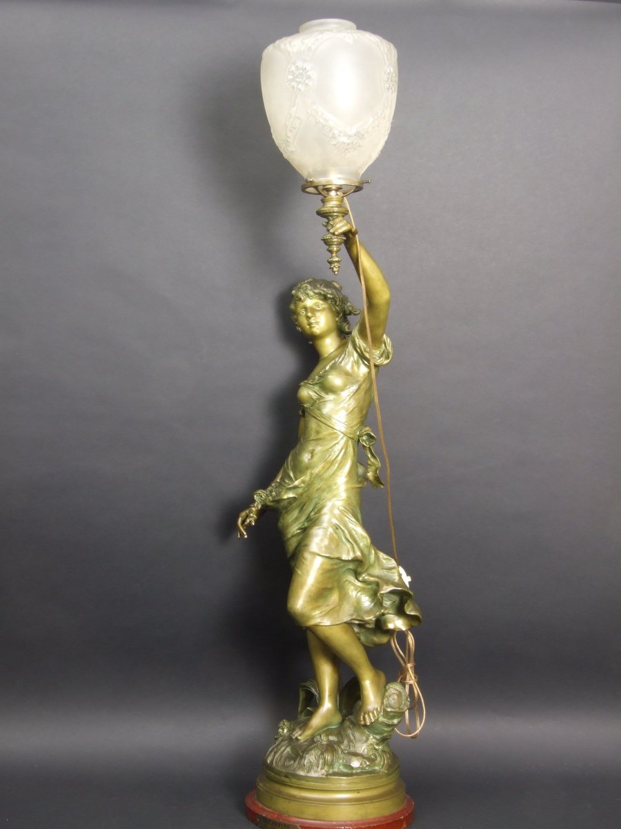 "églantine" Lamp, Auguste Moreau, France, 19th/20th Century.-photo-6