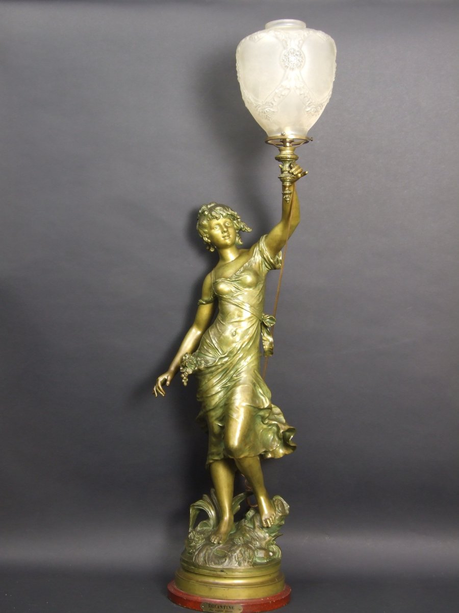 "églantine" Lamp, Auguste Moreau, France, 19th/20th Century.