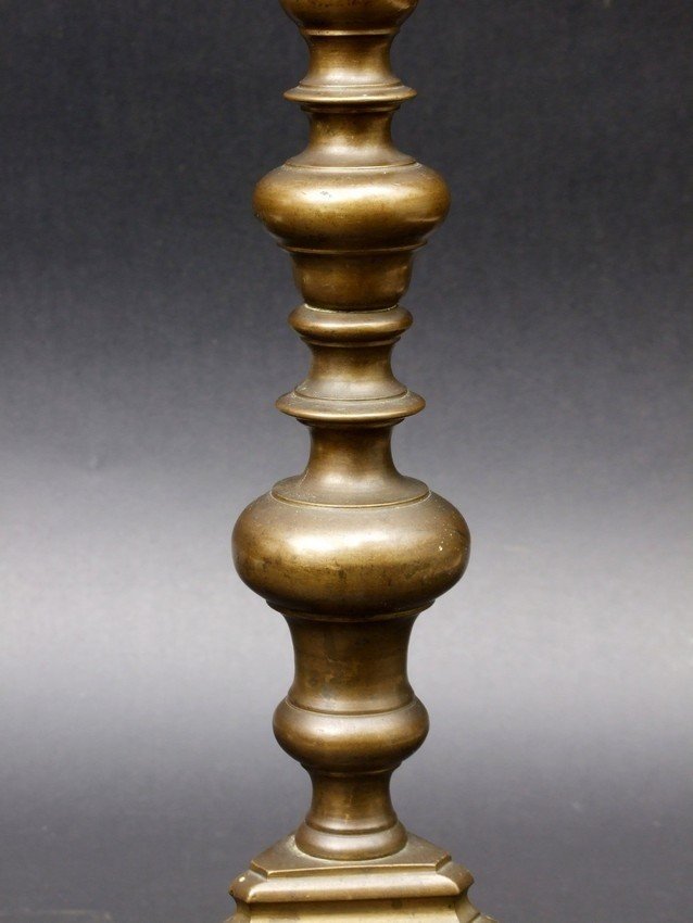 Baroque Candlestick, Bronze, 17th Century.-photo-3