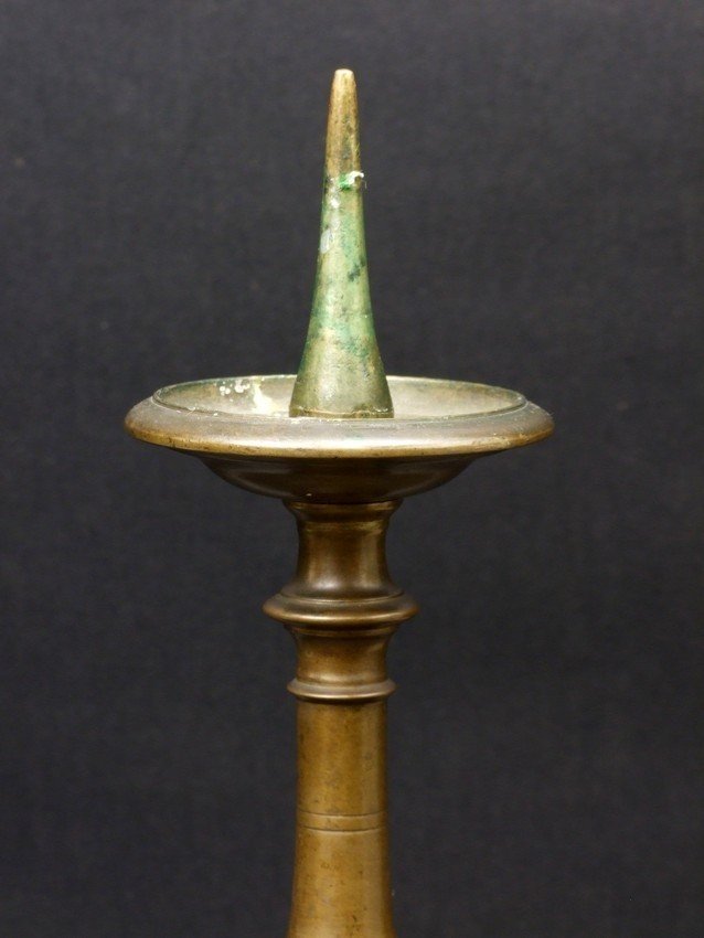 Baroque Candlestick, Bronze, 17th Century.-photo-4