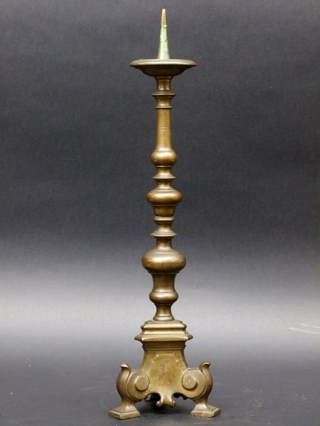 Baroque Candlestick, Bronze, 17th Century.