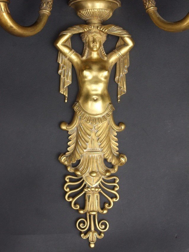 Applique de style Empire, bronze doré, début du XIXe siècle.-photo-3