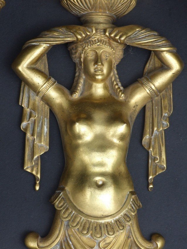 Applique de style Empire, bronze doré, début du XIXe siècle.-photo-4