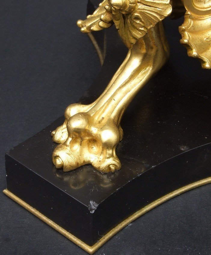 Imposant candélabre en bronze doré, XIXe siècle.-photo-8