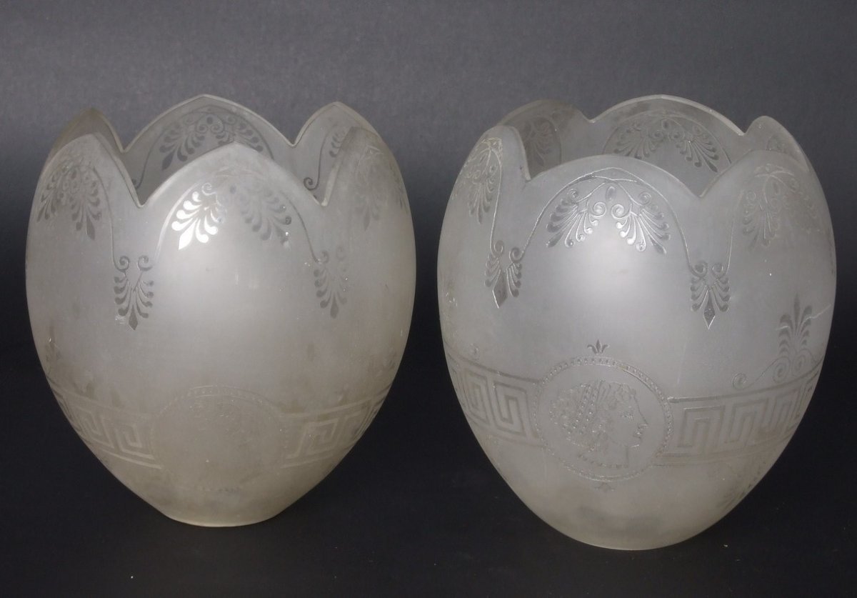 Paire de lampes, bronze doré, porcelaine, deuxième moitié du XIXe siècle.-photo-2