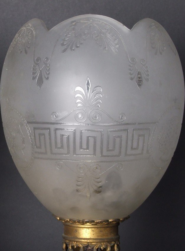 Paire de lampes, bronze doré, porcelaine, deuxième moitié du XIXe siècle.-photo-1