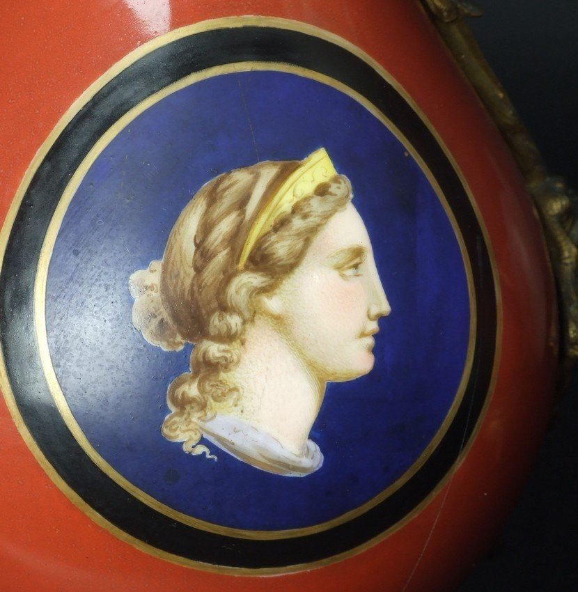 Paire de lampes, bronze doré, porcelaine, deuxième moitié du XIXe siècle.-photo-6