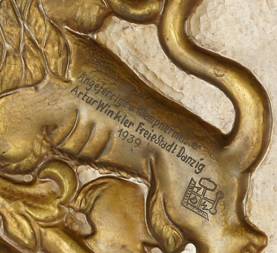 Wall Sconce By Artur Greiser And A. Winkler, Brass, Gdańsk, 1939.-photo-2
