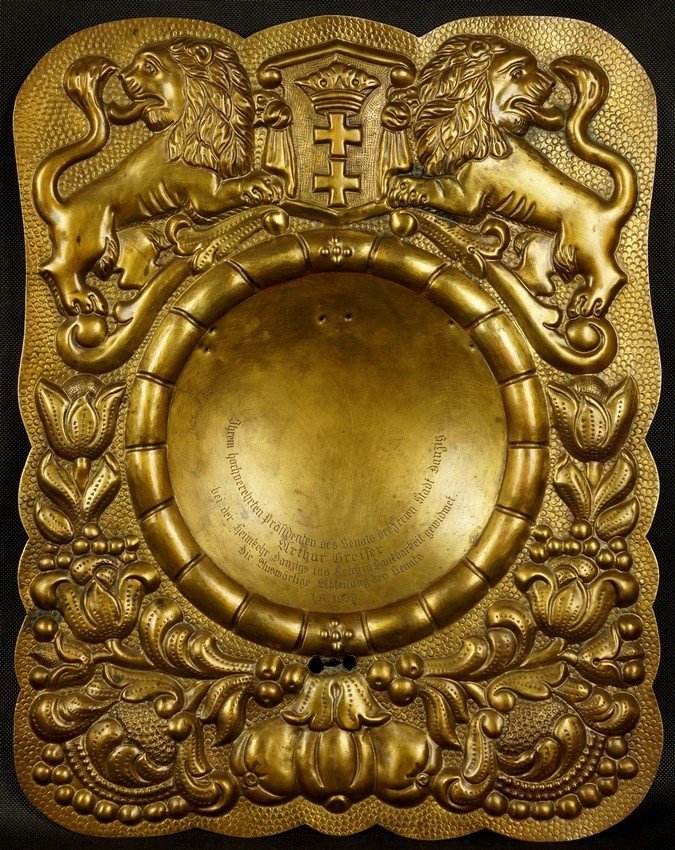 Wall Sconce By Artur Greiser And A. Winkler, Brass, Gdańsk, 1939.