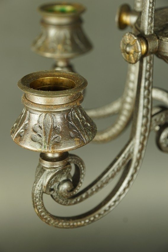 Pair Of Candelabra, Bronze, Second Half Of The 19th Century.-photo-6