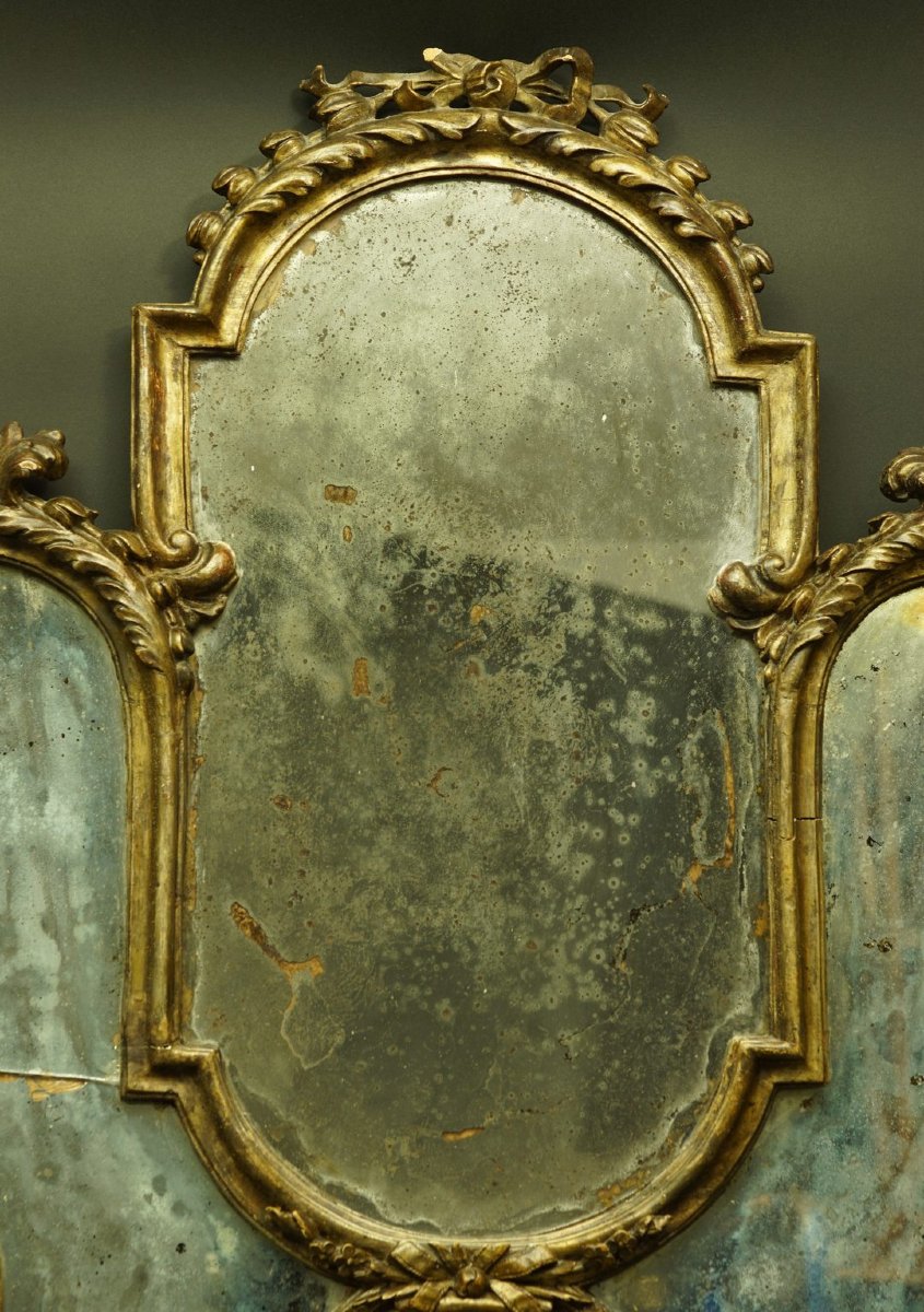 Miroir de style Louis XV, bois doré, XVIIIe siècle.-photo-3