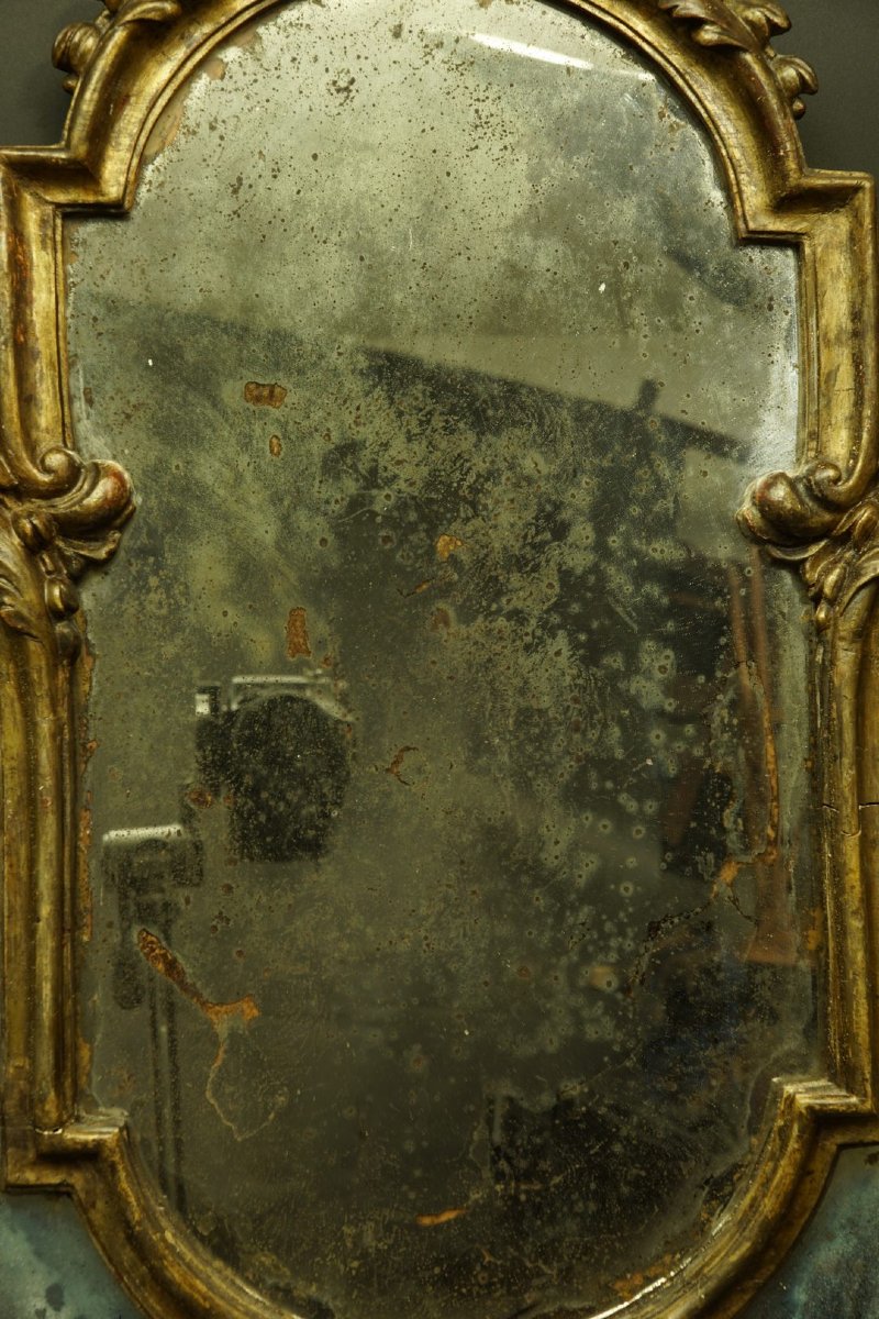 Miroir de style Louis XV, bois doré, XVIIIe siècle.-photo-6