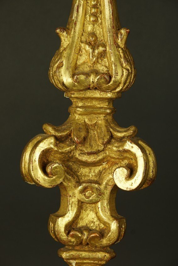 Chandelier baroque, bois doré, XVIIe/XVIIIe siècle-photo-2