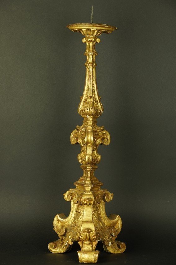 Chandelier baroque, bois doré, XVIIe/XVIIIe siècle-photo-3