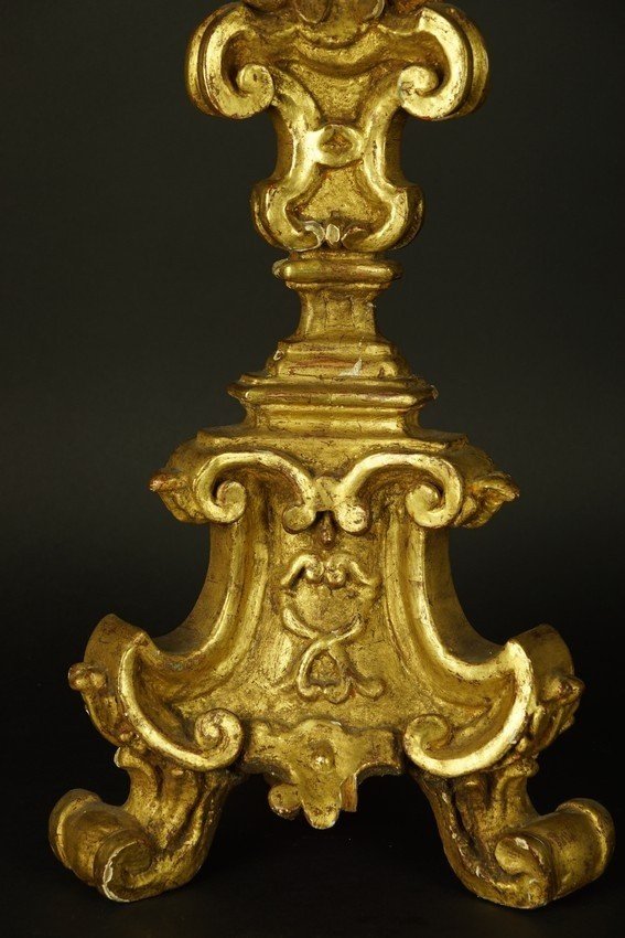 Chandelier baroque, bois doré, XVIIe/XVIIIe siècle-photo-4