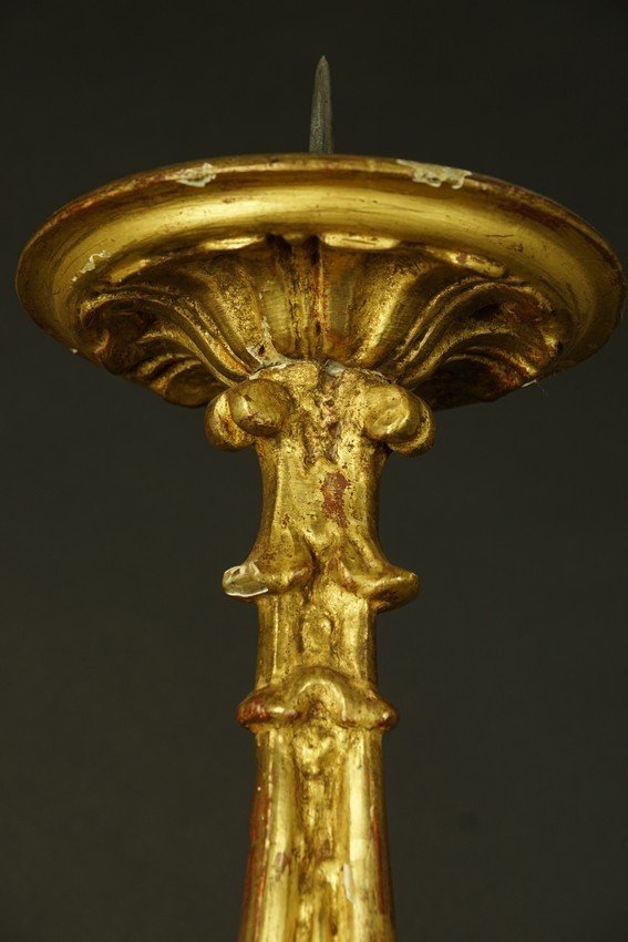 Chandelier baroque, bois doré, XVIIe/XVIIIe siècle-photo-2