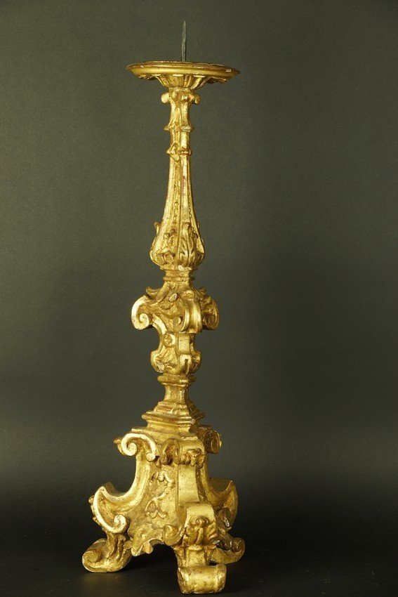 Chandelier baroque, bois doré, XVIIe/XVIIIe siècle-photo-4